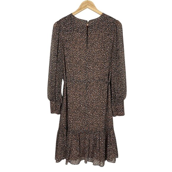 LK BENNETT DAKOTA ANIMAL PRINT CHIFFON LONG SLEEVE DRESS - Picture 9 of 13